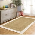 thumbnail image 1 of 5 Ft Square White & Natural Jute Area Rug, Hand-Woven, Reversible, Farmhouse Boho Style, Durable & Pet-Friendly Rug for Living Room, Dining Room, and Bedroom, 1 of 5