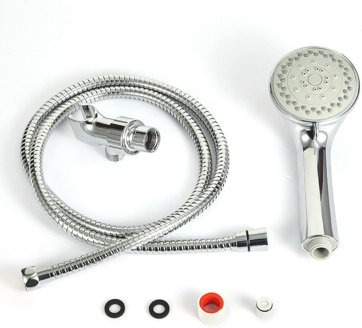 5 Function Shower Head Kit W/ 5ft Steel Hose Mkalo Shower head Shower head with handheld Shower heads Shower head Handheld shower heads Rain setting shower heads Showerheads & handheld show