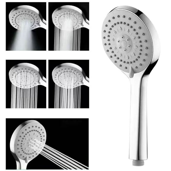 5 Functions Handheld Shower Head Set, High Pressure with 1.5m Hose and Bracket, Easy Installation for Bathroom Pet Cleaning