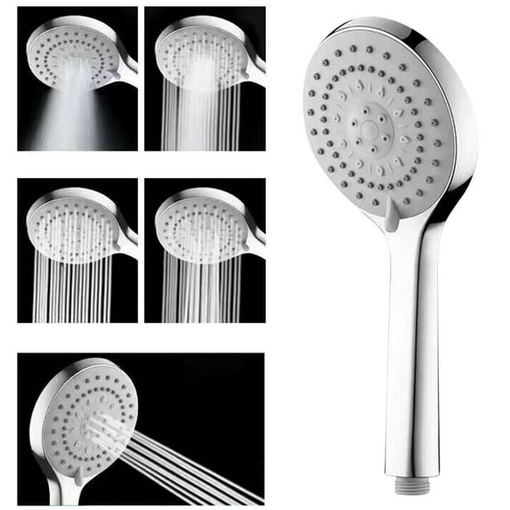 5 Functions Shower Head With Handheld, High Pressure Set With Hose Adjustable Bracket And Rubber Washers, Water Saving With Multiple Spray Modes