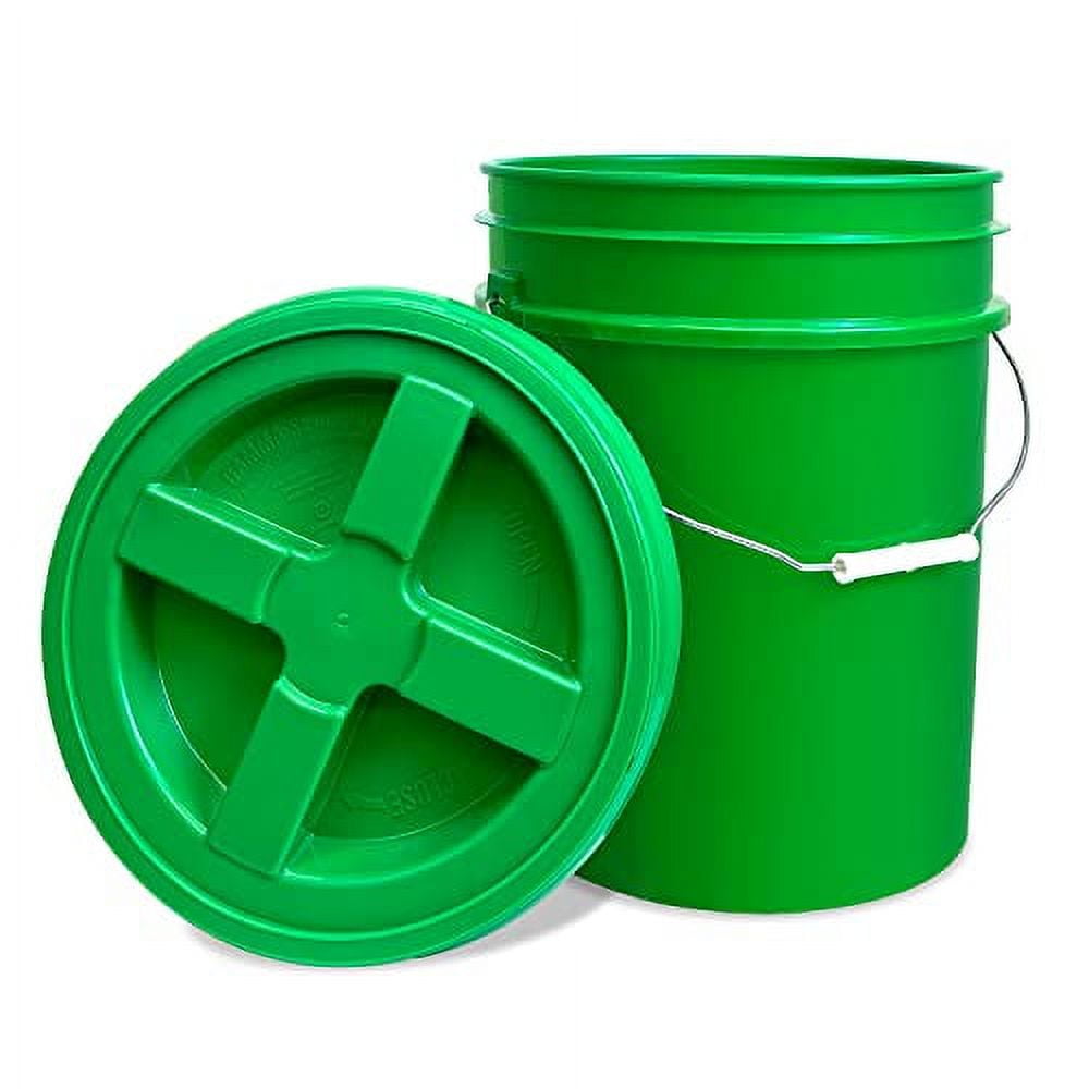 5 G Bucket with Seal Airtight Lid, Set of 5, Food Grade Storage, HPDE