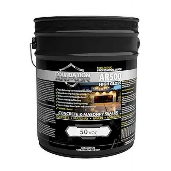 5 GAL Armor AR500 High Gloss Solvent Based Acrylic Concrete Sealer and Paver Sealer - 50 VOC