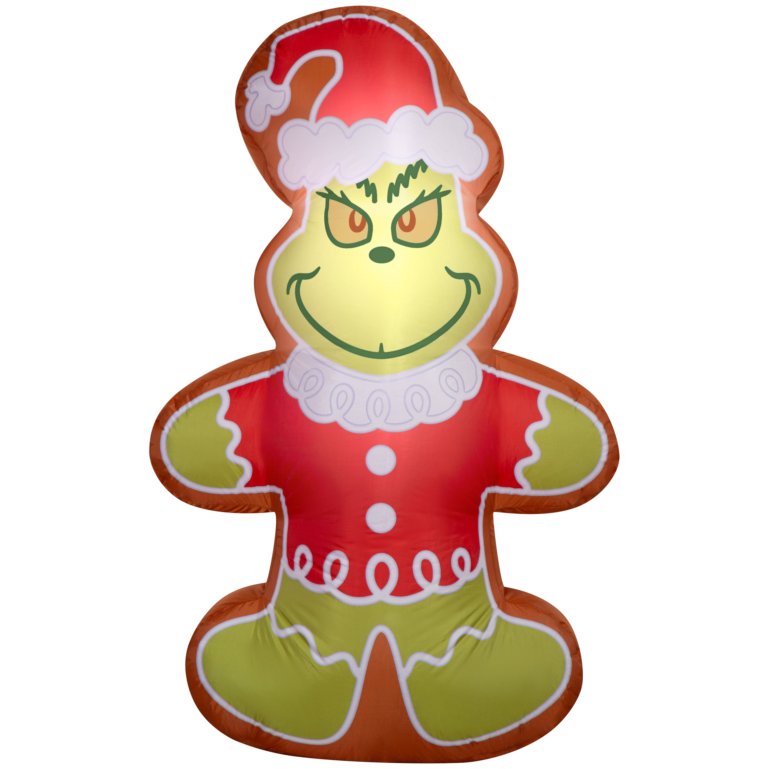 Airblown Yard Inflatables Christmas Light Photorealistic Gingerbread Grinch Dr. Seuss 5 ft