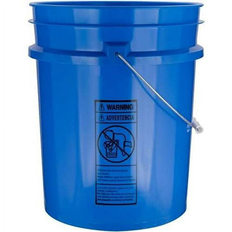 Screw Top Bucket - 5 Gallon with Blue lid; Heavy Duty 90 Mil