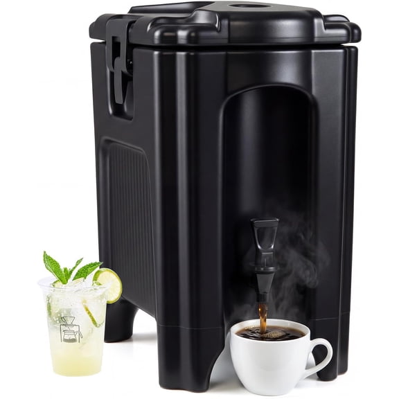 5 Gal Insulated Beverage Dispenser, Commercial Coffee Tea Iced Thermal Drink Server Containers w/Two-Stage Faucet, Hot and Cold Water Dispensers for Catering, Party Restaurant Shop Event