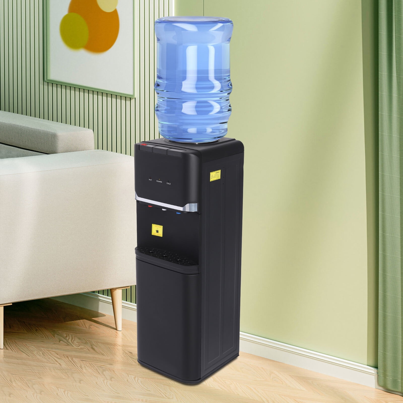 5 Gal Top Loading Water Dispenser 3-Temp 185-203℉ Hot 50-59℉ Cold 75W Cooling 550W Heating Stainless Steel Liner