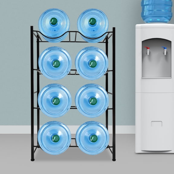 5 Gal Water Bottle Jug Rack Storage Holder 4 Tiers Water Bottle Rack Organizer 64*33*105 cm for Kitchens, Homes, Offices