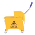 5 Gal. Yellow Plastic Steel Janitor Mop Bucket with Down Press Wringer