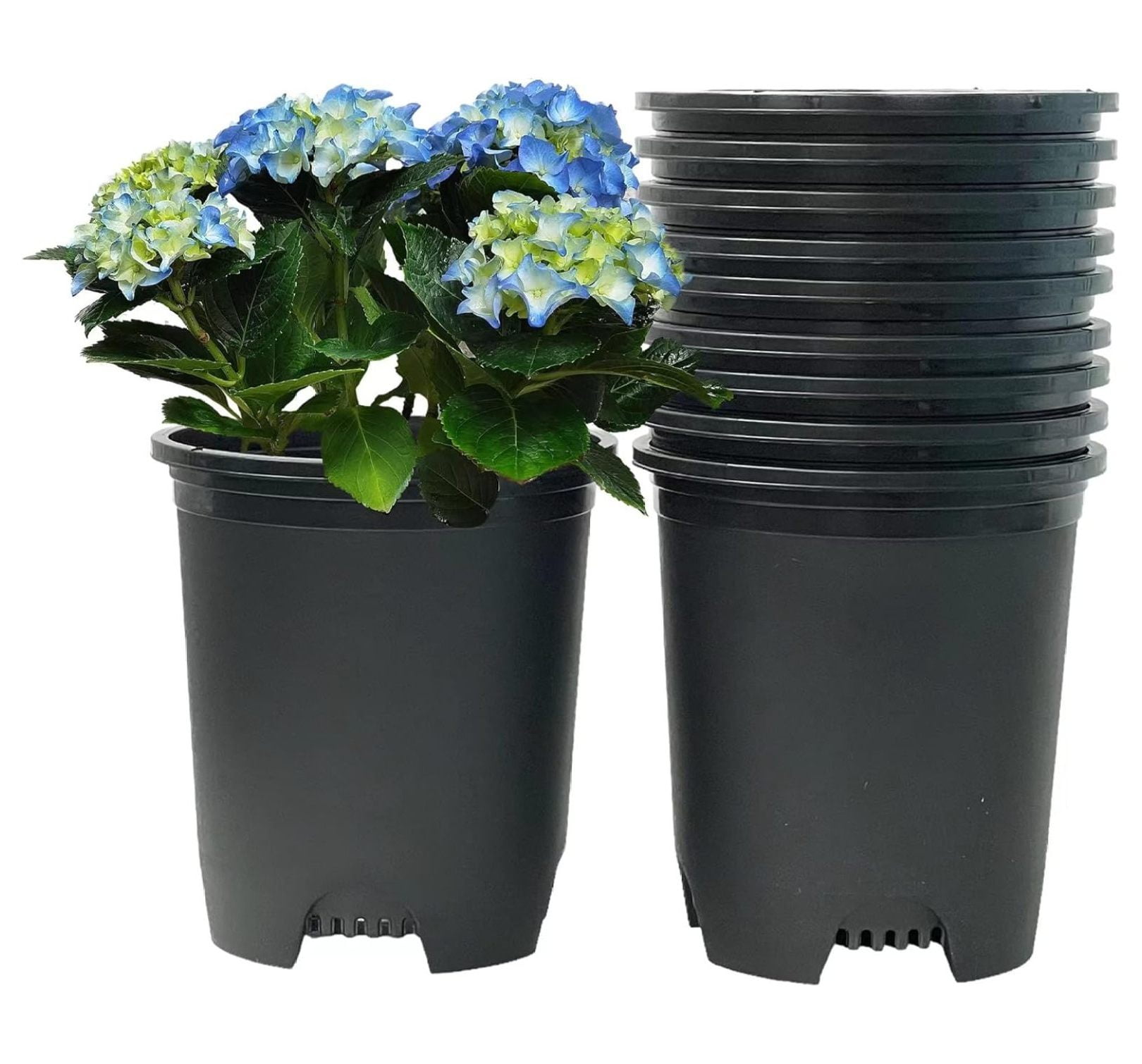 5 Gallon 10Pack Nursery Pot Black Plastic Planters with Drainage for