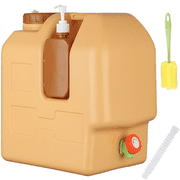 XEENSO 5 Gallon BPA-Free Extra Thick & Large Capacity Water Jug w/Spigot + Hand Sanitizer Bottle, Leak-Proof Heavy Duty Portable Container for Camping Hiking Picnic Emergency Use
