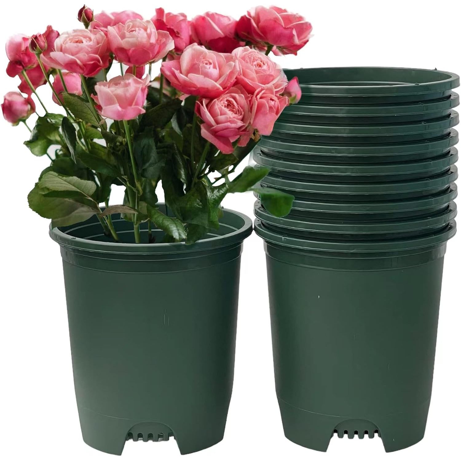5 Gallon 6Pack Large Plant Pots Nursery Tree Pot Plastic Planters for