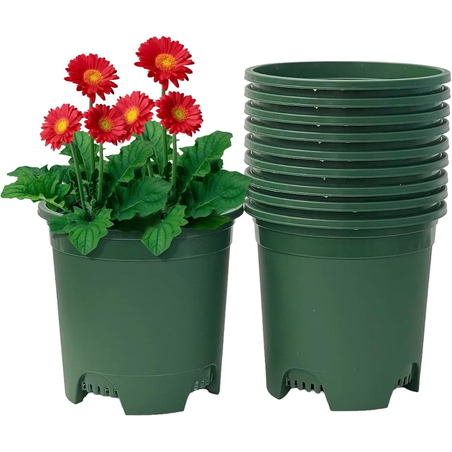 5 Gallon 6Pack Large Plant Pots Nursery Tree Pot Plastic Planters for
