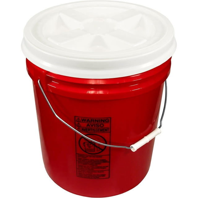 5 Gallon White Bucket & Gamma Seal Lid 5 Gallon 90 mil Bucket with Gamma Seal Lid (White) - Walmart.com
