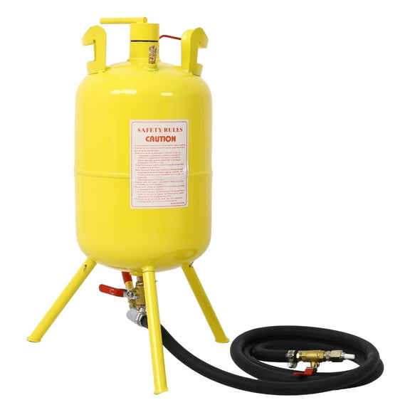 5 Gallon Air Sand Blaster - Portable Abrasive Blasting Tank with Gun - Yellow