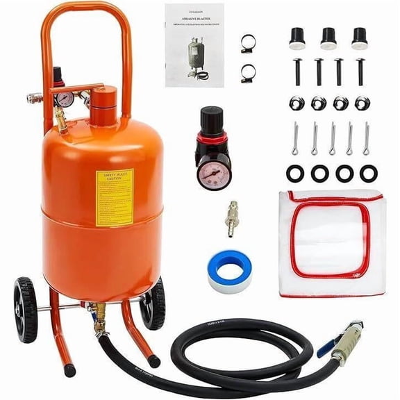 5 Gallon Air Sand Blasting Machine Kit, Adjustable Pressure Cleaning Tool with Nozzle Water Separator