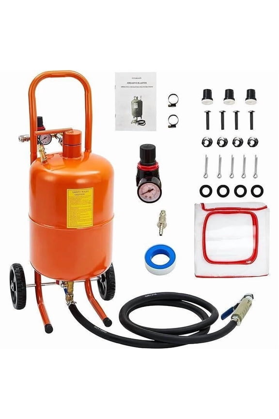 5 Gallon Air Sand Blasting Machine Kit, Adjustable Pressure Cleaning Tool with Nozzle Water Separator