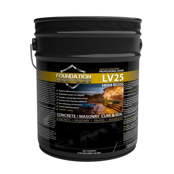 5 Gallon Armor LV25 Solvent Based Acrylic Cure and Seal for New Concrete