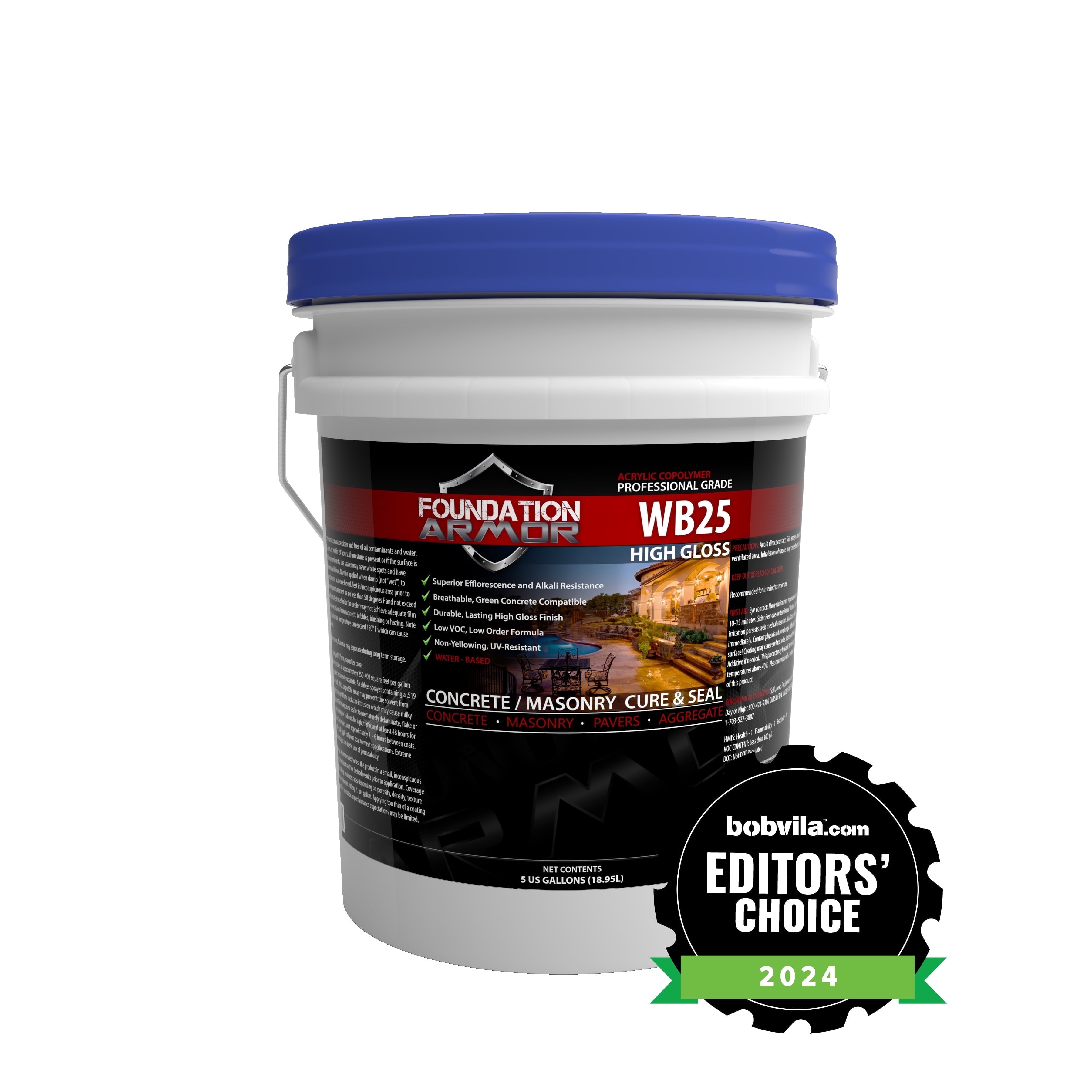 5 Gallon Armor WB25 Water Based Acrylic Cure and Seal for New Concrete