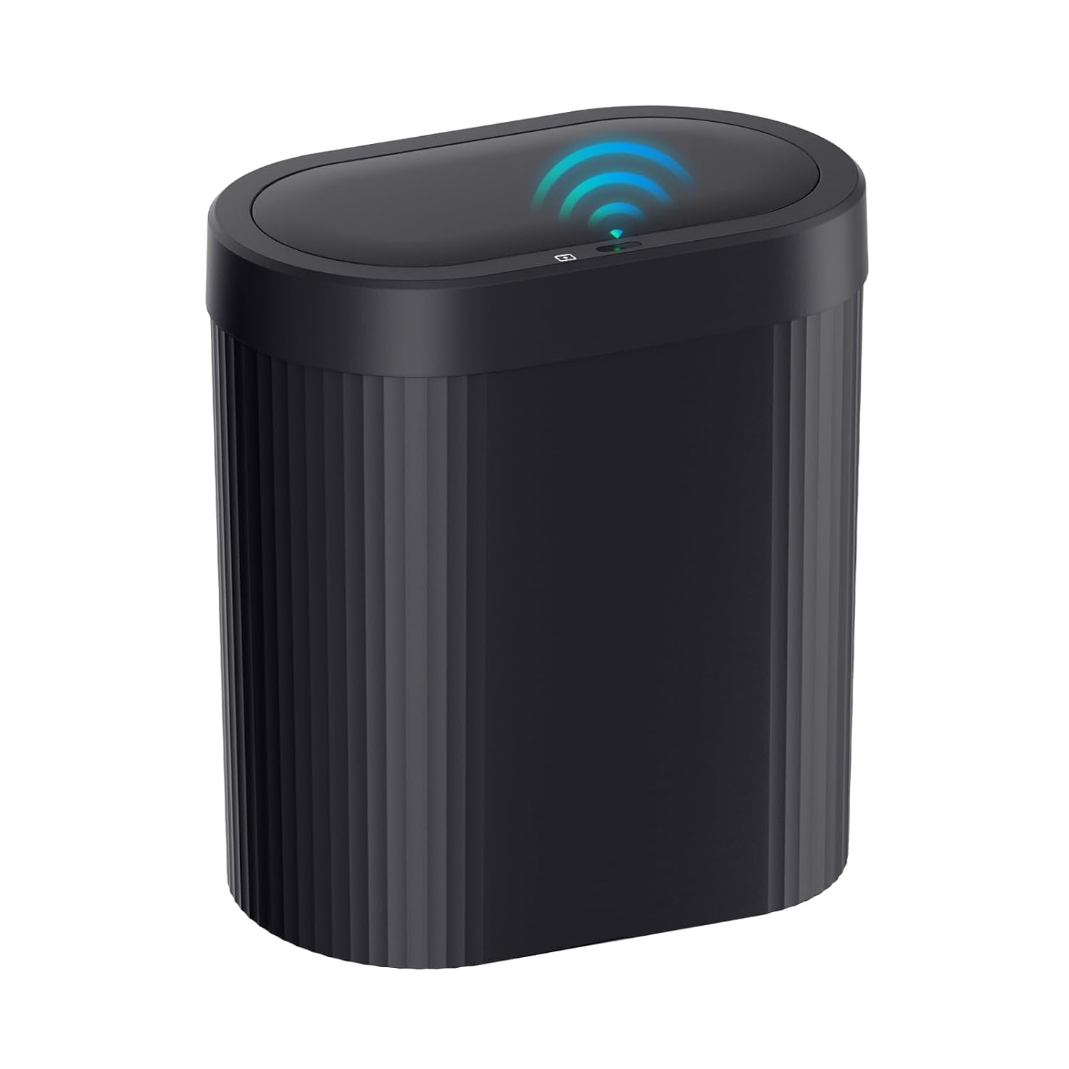 5 Gallon Bathroom Trash Can with Lid, Automatic Motion Sensor Black Trash Can, Touchless Slim Waterproof Garbage Bin for Kitchen, Bedroom, Office, and Bathroom