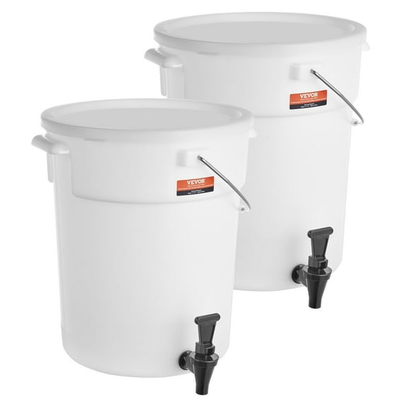 2 Pack, 5 Gallon Beverage Dispenser with Spigot & Lid, Plastic Drink Dispenser for Iced Tea, Lemonade, Juice & Water, Ideal for Parties, Restaurants, Hotels