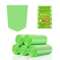 thumbnail image 1 of 5 Gallon Biodegradable Garbage Bags -  100 Count Unscented Compostable Trash Leakproof & Resistant Wastebasket Liners Fit For Kitchen Pet Or Diaper Pail 5 Rolls Clear Green, 1 of 7