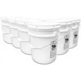 5 Gallon White Bucket & Lid Durable 90 Mil All Purpose Pail Food