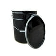 5 Gallon Black Metal Bucket & Lever Lock Pail Lid, Heavy Duty Durable