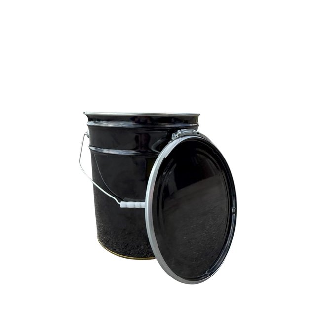 5 Gallon Black Metal Bucket & Lever Lock Pail Lid, Heavy Duty Durable
