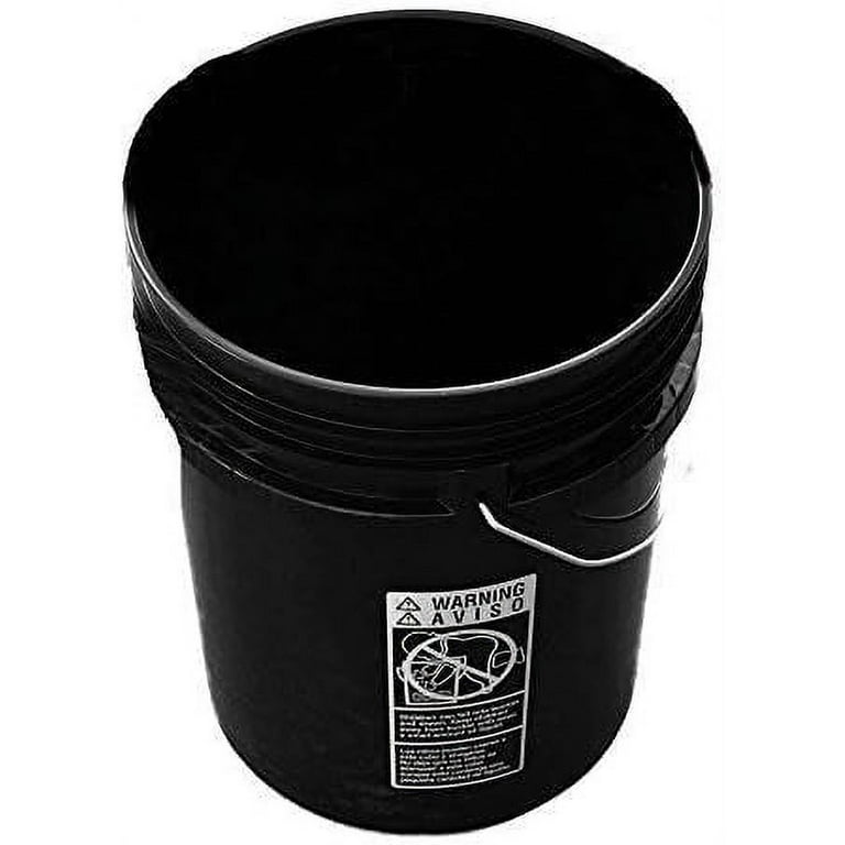 5 Gallon Bucket,Plastic,Black 3 Pack