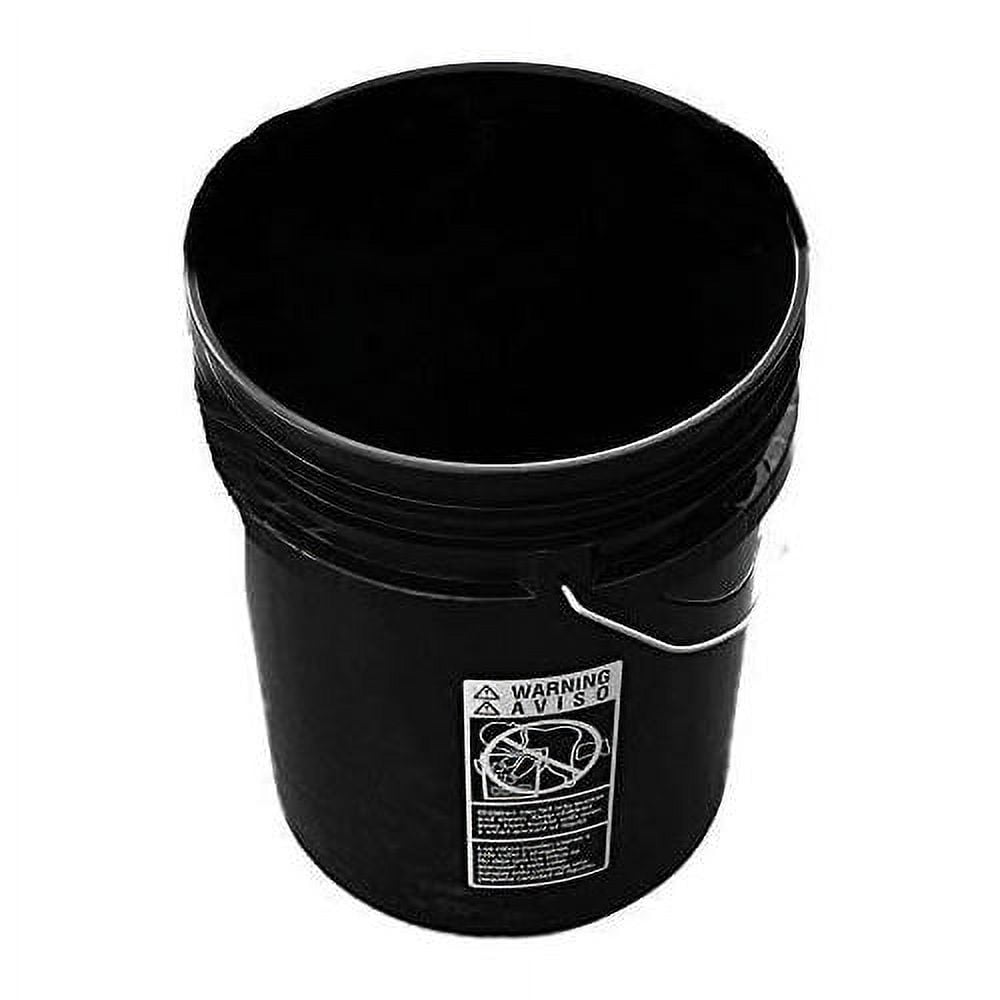 5 Gallon Black Plastic Buckets 3 Pack HDPE Plastic Heavy Duty 90