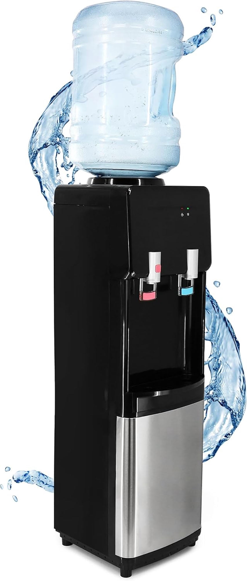 5 Gallon Bottom Load Water Dispenser with Hot, Cold & Room Temperature Settings, UV Self-Cleaning System, Child Safety Lock, Stainless Steel Water Cooler for Home and Office