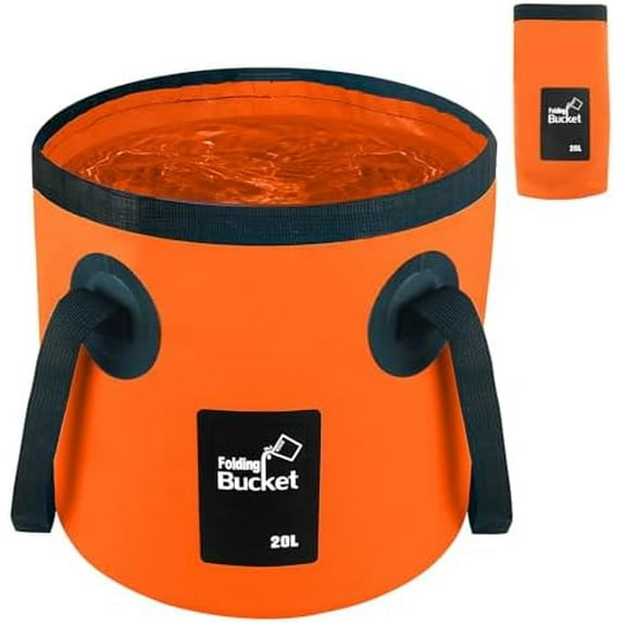 5 Gallon Bucket, Collapsible Bucket with Handle for Outdoor Beach Fishing Gardening, Folding Car Wash Buckets Mop Water Storage Laundry Wash Basin for RV Household Cleaning Supplies Camping