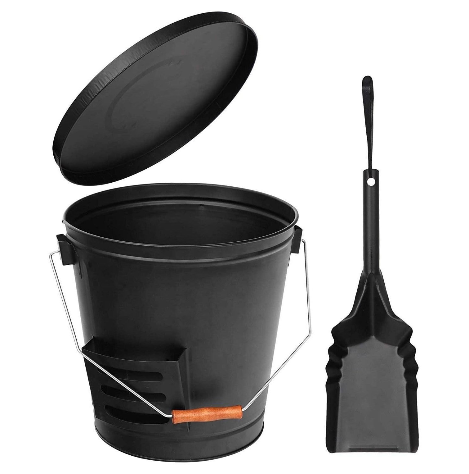 5 Gallon Bucket with Lid and Shovel for Fireplace, Metal Bucket for