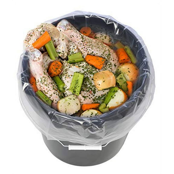 5 Gallon Bucket Liner Bags for Marinating and Brining, Food Grade, BPA Free, Extra Heavy Duty Leak Proof (10 pack)