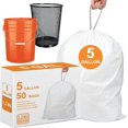 thumbnail image 1 of 5 Gallon Bucket & Mesh Heavy Duty Liners 50 Count 1.2 Mil Thick with Reinforced Drawstring Compatible with 5Gallon Bucket & Mesh Trash Can & Fit  4-5 Gallon Trash Can  & Leak Resistant, 1 of 6