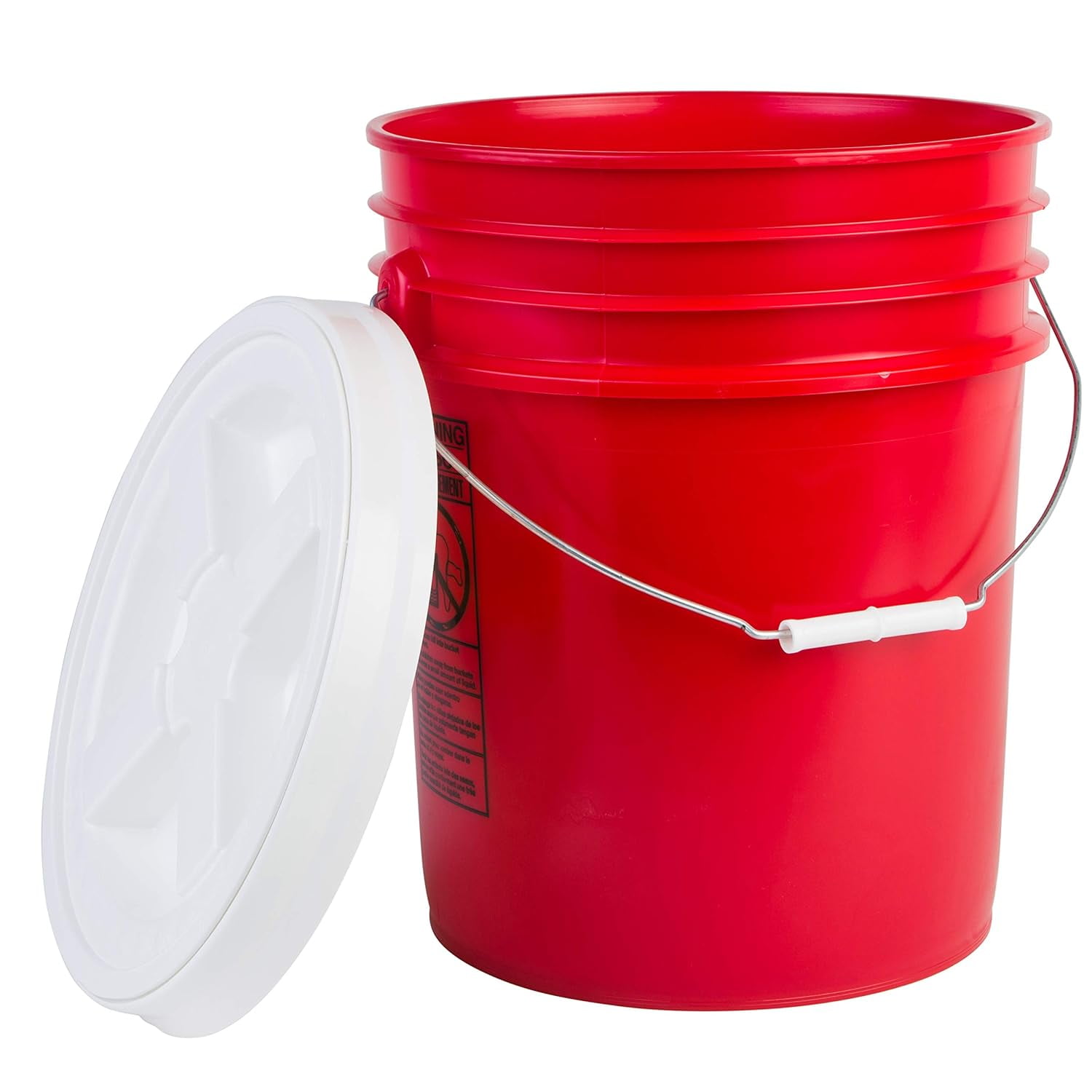 5 Gallon Bucket With Gamma Seal Lid, HDPE, Red