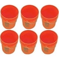 5 Gallon Buckets Six (6) Pack Plastic Orange