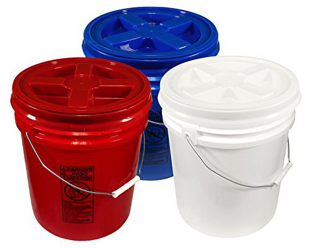5 Gallon Buckets With Matching Gamma Seal Lids (3 Pack)