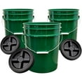 5 Gallon Buckets pails with Screw on Airtight Black Lids Food Grade