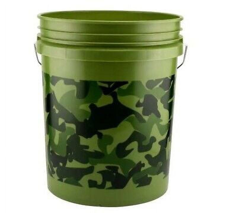 5-Gallon Camouflage Polyethylene Utility Bucket with Metal Handle