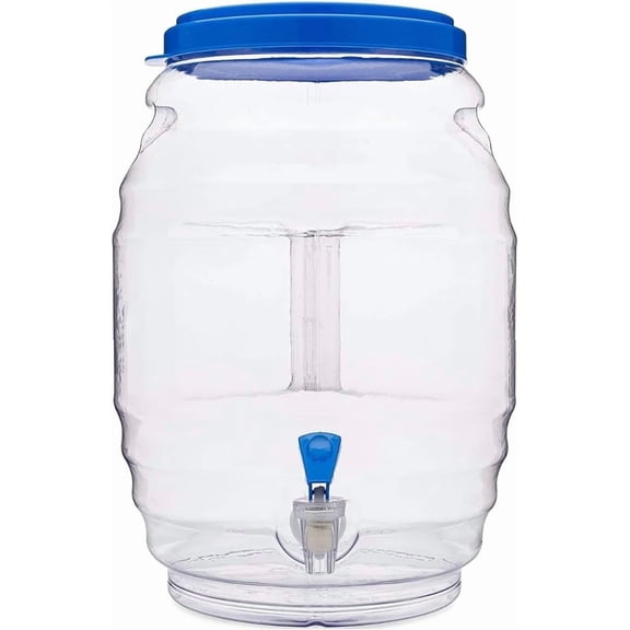 5 Gallon Clear Plastic Jug Mexican Style Vitrolero Plastic Large Water Dispenser Container With Handle Top Cover & Spout For Home Office Party