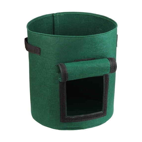 5 Gallon Fabric Aeration Pots with Harvest Flap, Heavy Duty Nonwoven Garden Planter Bags for Organic Vegetable Growing, Dark Green