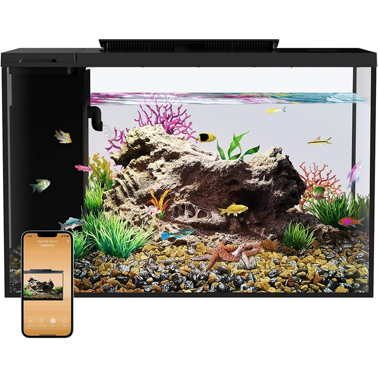 5 Gallon Fish Tank self Cleaning Small Fish Tank with Filter Light Water Pump Fish Tank Starter Kits Fish Bowl Aquarium with Landscape Walmart