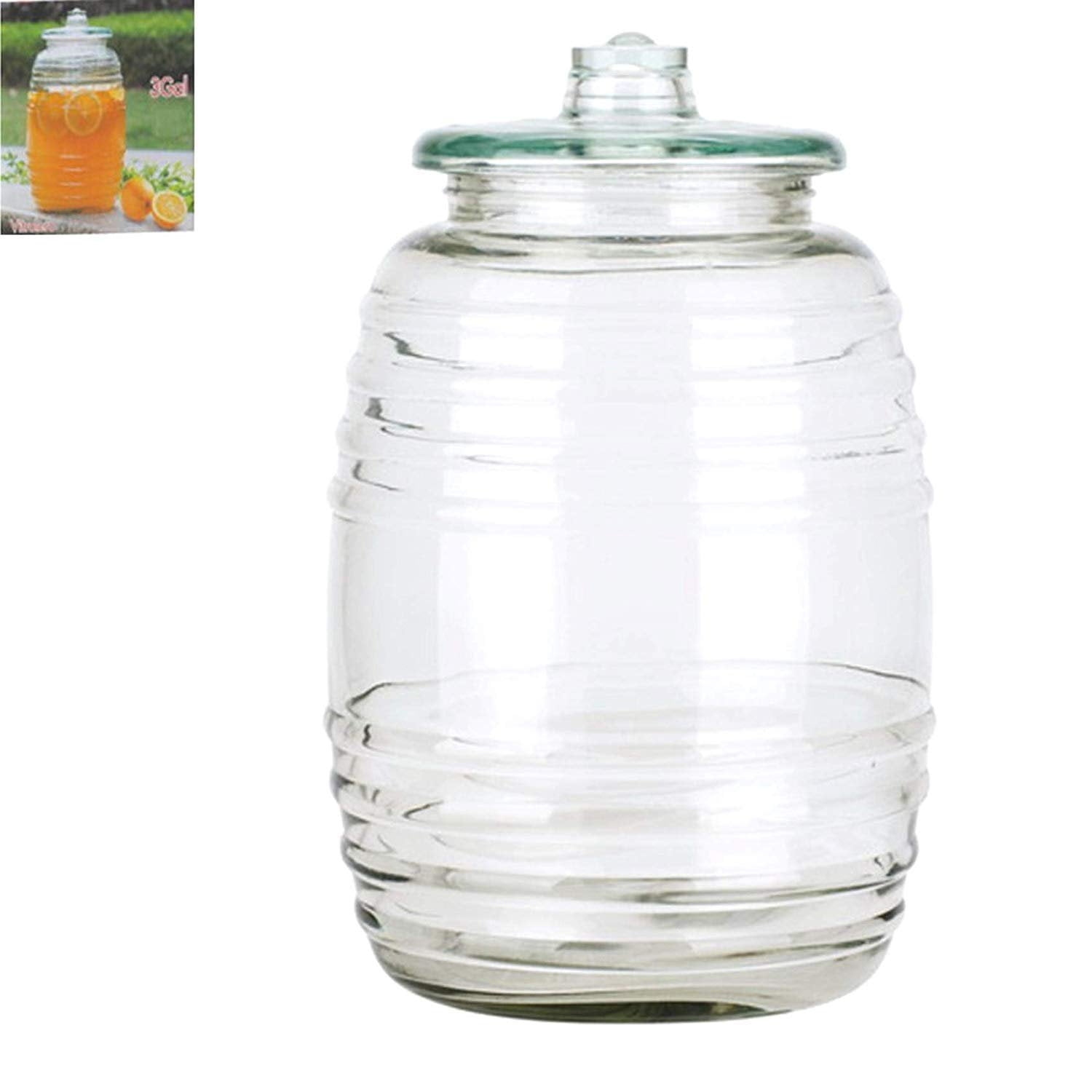 5 Gallon Glass Barrel Jar Vitrolero Aguas Frescas Water Juice Beverage  Container With Lid Fiesta Catering Party Wedding