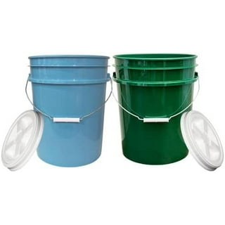 API Kirk 5 Gallon White Bucket & Lid - Durable 90 Mil All Purpose Pail -  Food Grade - BPA Free Plastic 