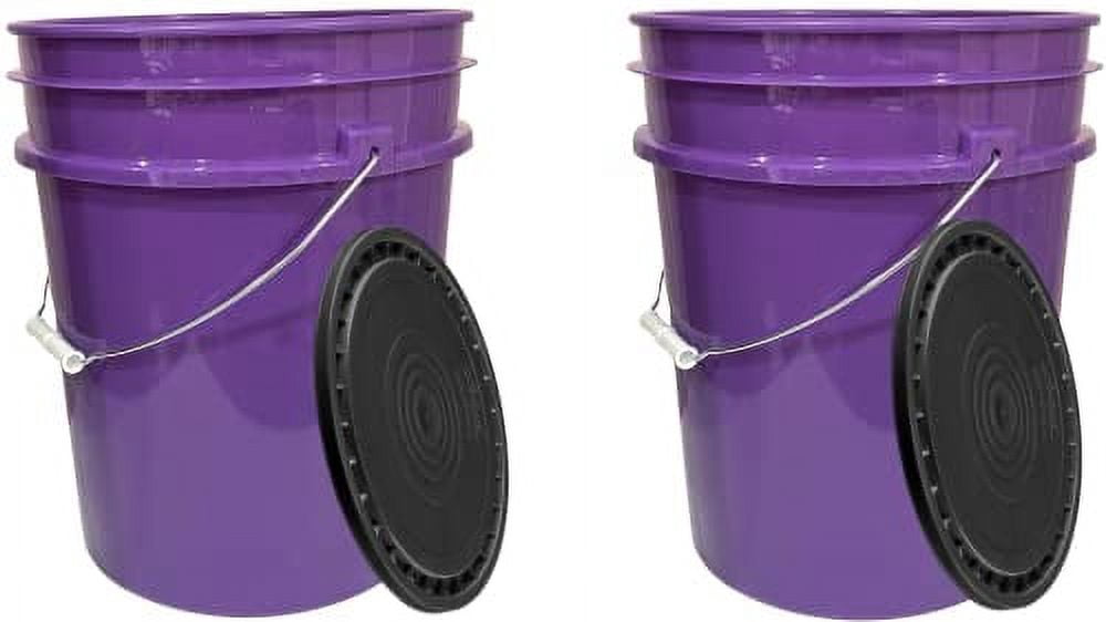 5 Gallon Grade BPA Free Bucket Pail With Easy Snap On Lid ( Pack Of 2