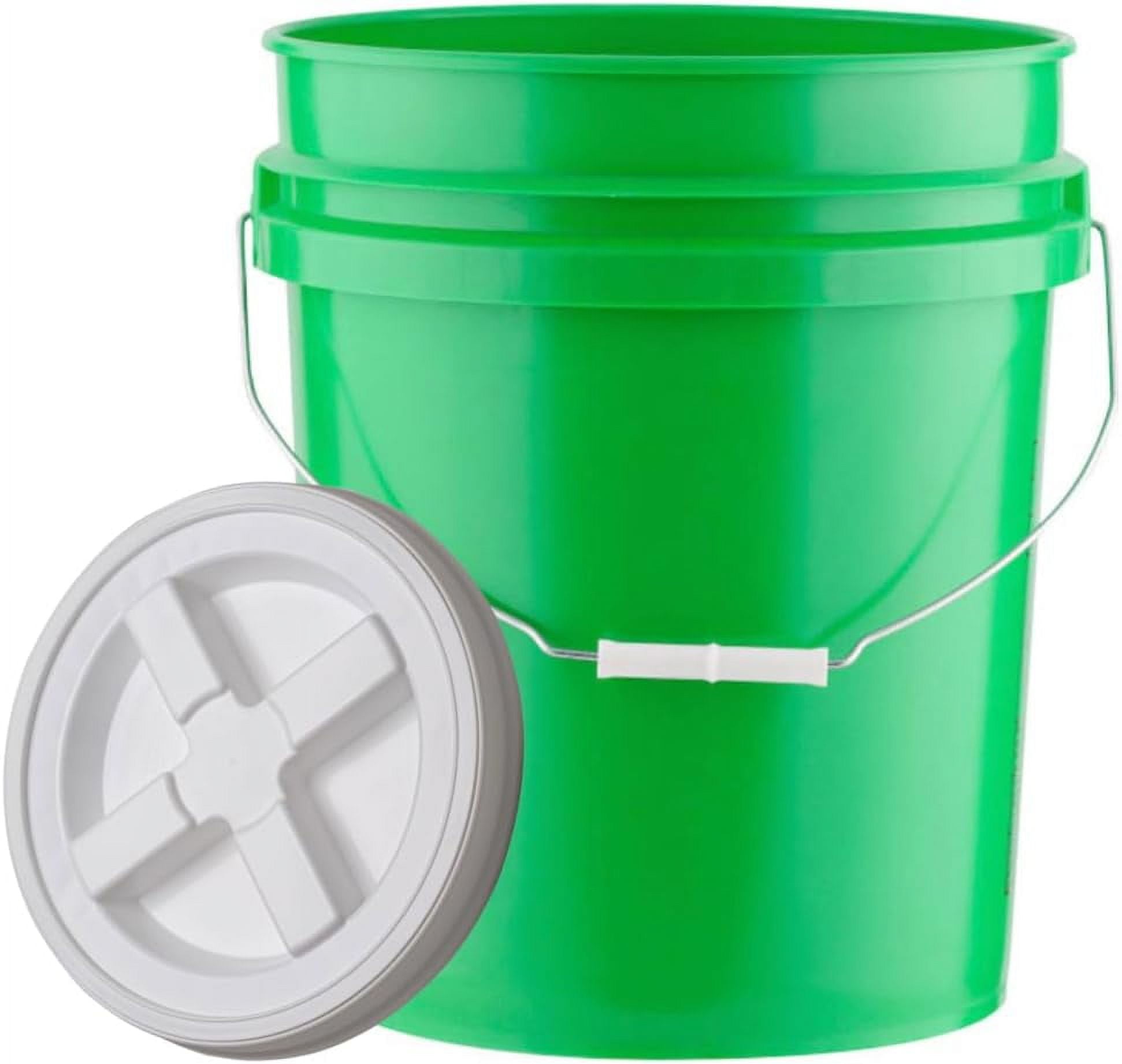 5 Gallon Grade Plastic Bucket With Air Tight Screw On Lid Made In