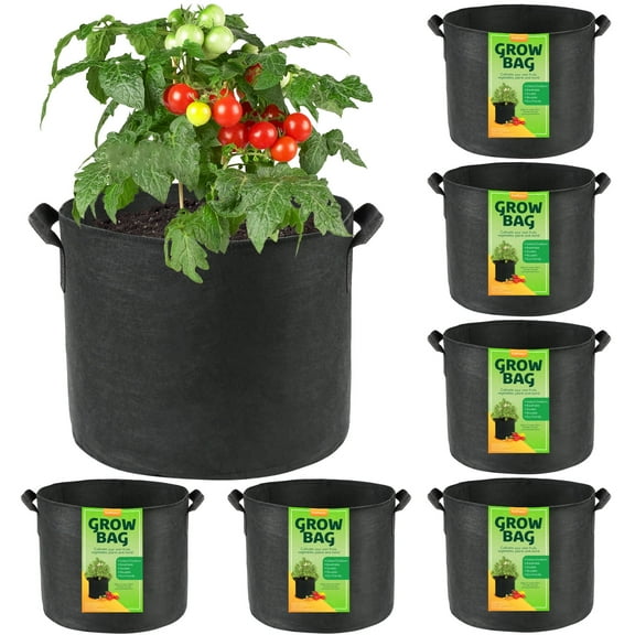 5 Gallon Grow Bags,7-Pack,Thickened Felt Fabric Pots with Reinforced Handles