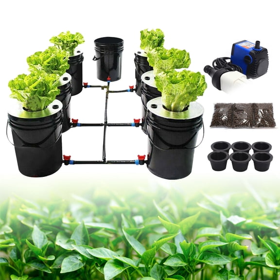 5-Gallon Hydroponics Grow 6*Grow Circular Bucket System Recirculating Deep Water Culture