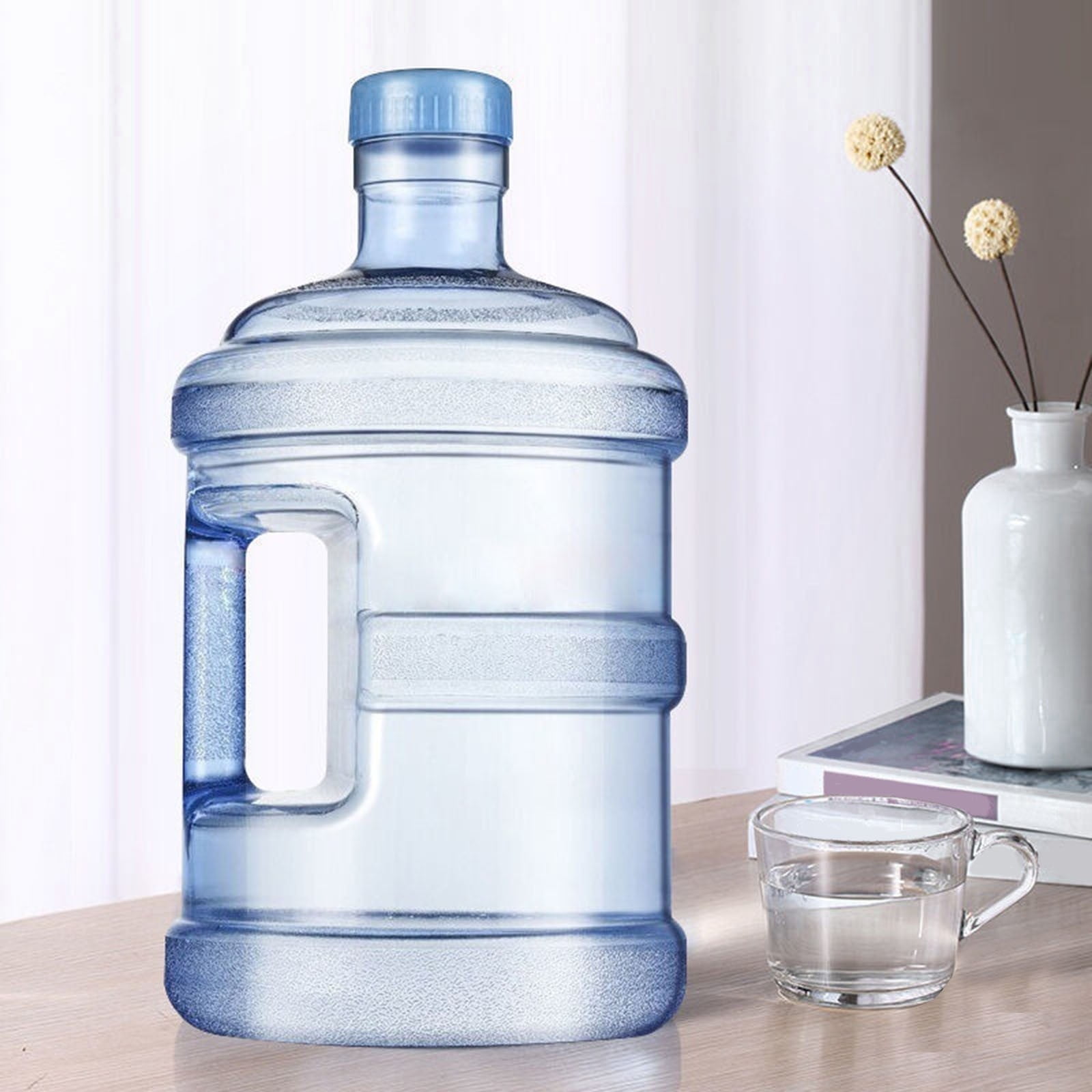 1 Gallon Jug Reusable Water Bottle Container Bpa Free Plastic Water Bottle with Integrated Handle for Gym Office Daily Use, Blue Fengga Gallon Plastic Jug Clearance Sale